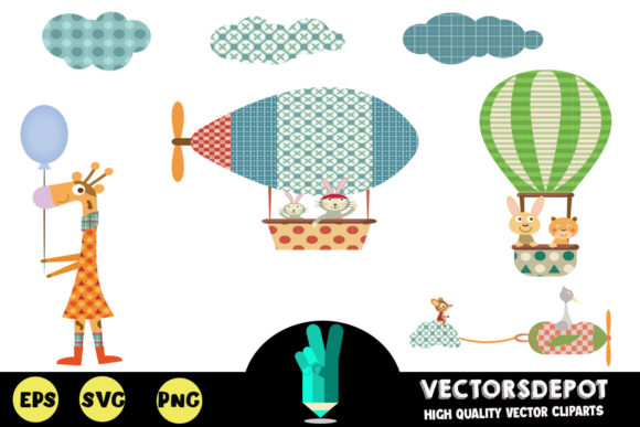 Cute Flying Animals Clipart Graphics