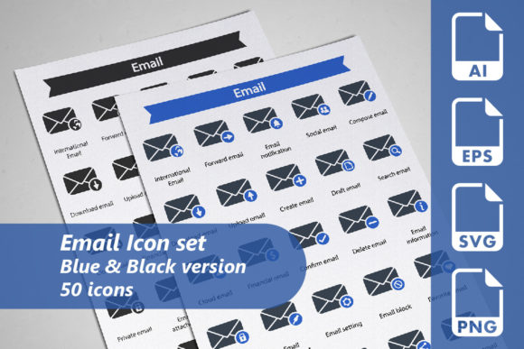 Email Icon Set for Graphics and Icons