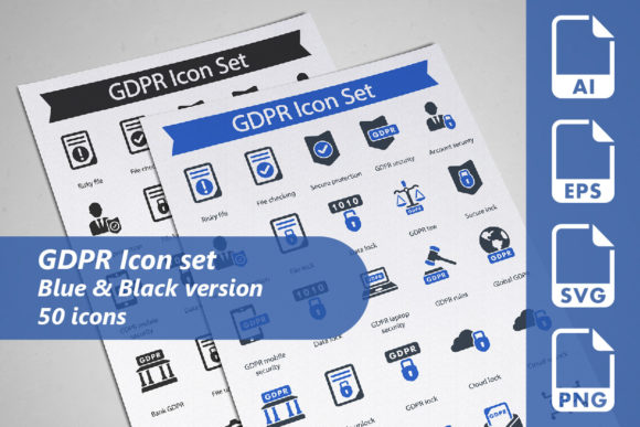 GDPR Icon Set for Graphics and Icons