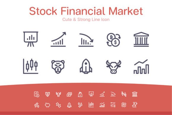 Stock Market Line Icon Graphics and Icons