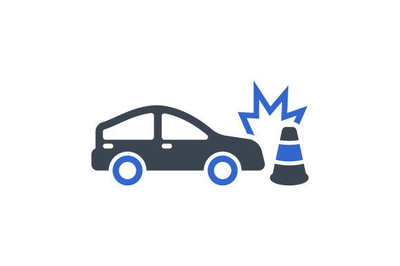 Traffic Cone Crash Icon: Graphics and Icons
