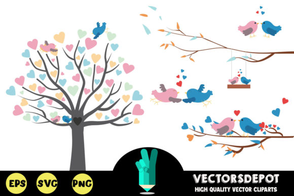 Tree of Love Clipart: Graphics for Editorial & Web Design