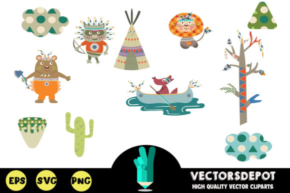 Tribal Hunters Clipart