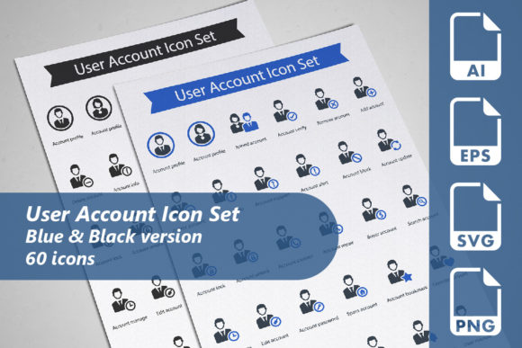 User Account Icon Set Graphics and Icons